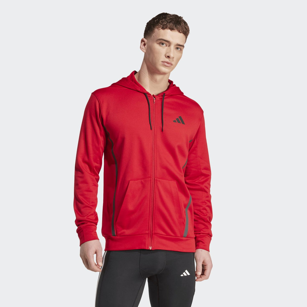 adidas Men's Game&Go Full Zip Hoodie Tall Mens Apparel Sweatshirts & Fleece