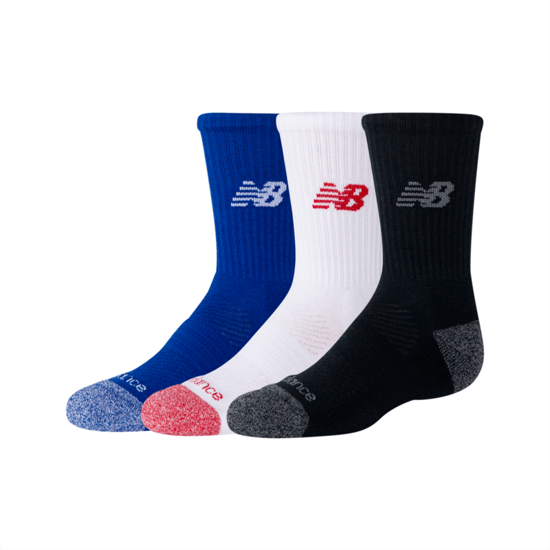 New Balance Youth Active Crew Socks 3 Pairs Unisex Accessories Socks