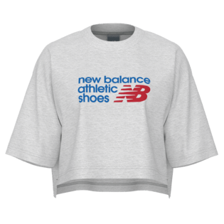 New Balance Women's Athletics Premium Chest Logo Cropped T-Shirt
