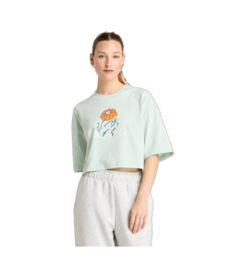New Balance Women's Athletics Flower Oversized Cropped T-Shirt-1