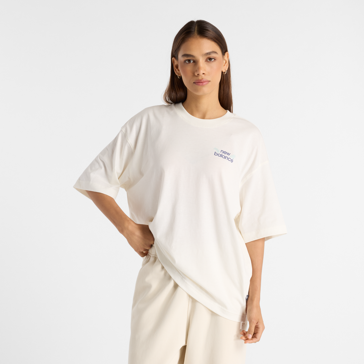 New Balance Women's Flower Oversize T-Shirt-1