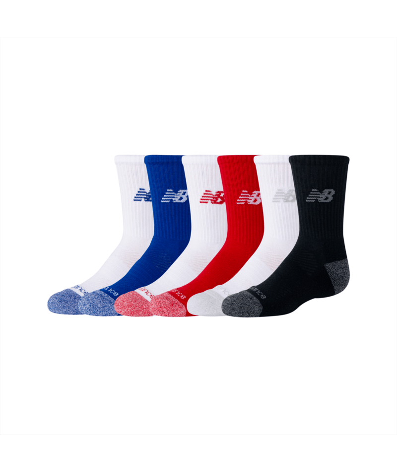 New Balance Youth Active Crew Socks 6 Pack