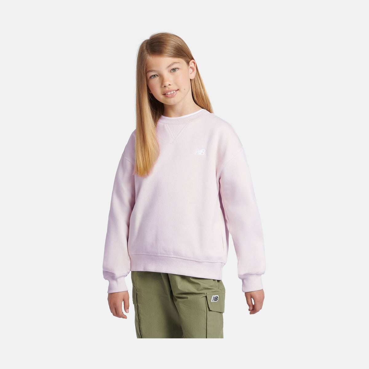 New Balance Youth Brush Back Small Logo Crew