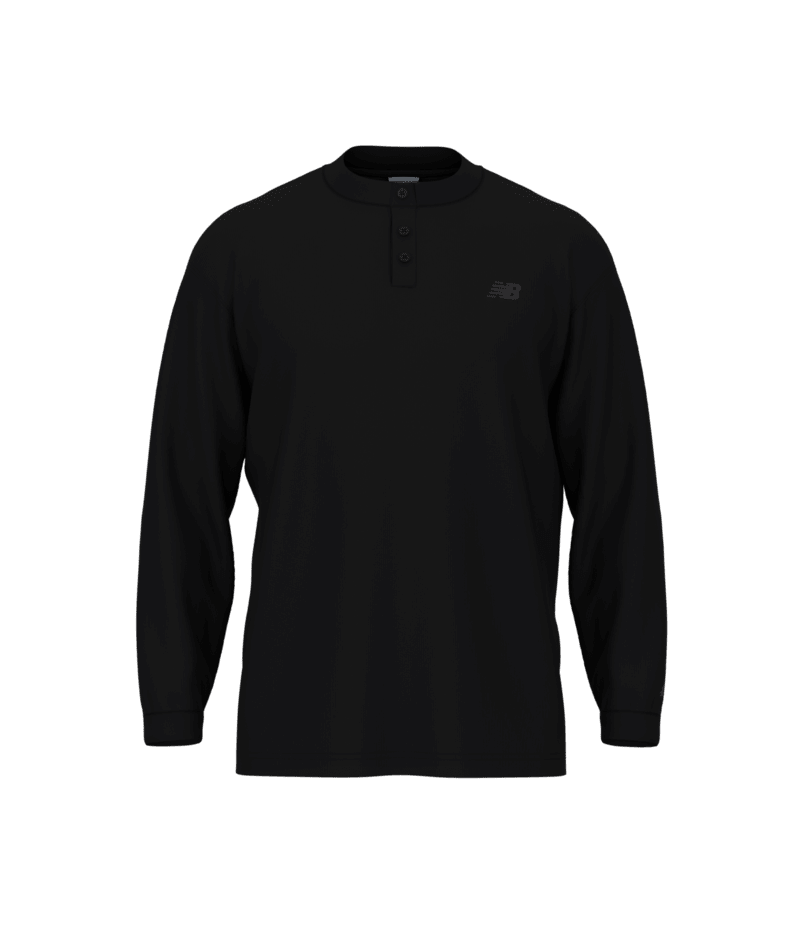 New Balance Men's Numeric Waffle Knit Long Sleeve Henley-1