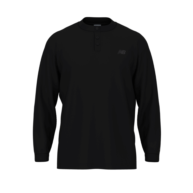 New Balance Men's Numeric Waffle Knit Long Sleeve Henley-1