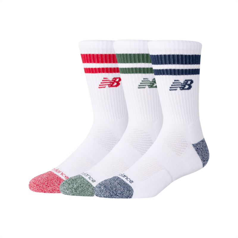 New Balance Active Lifestyle Striped Crew Socks 3 Pack-1