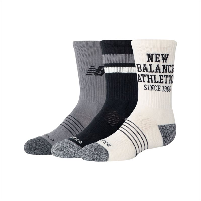New Balance Youth Active Graphic Crew Socks 3 Pack-1