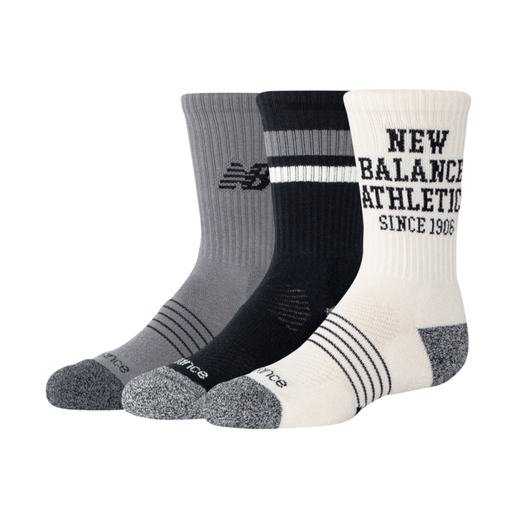 New Balance Youth Active Graphic Crew Socks 3 Pack-1
