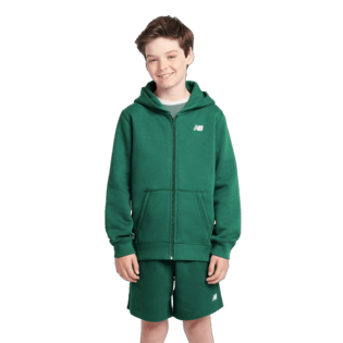 New Balance Youth Brush Back Small Logo Full Zip Hoodie
