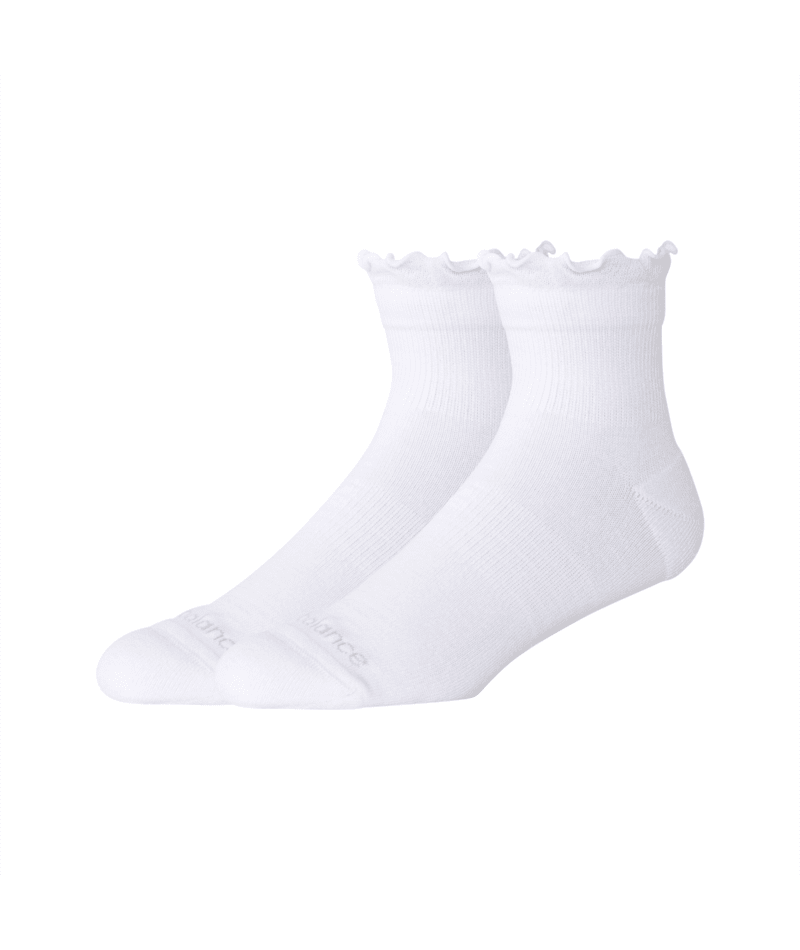 Active Ruffle Quarter Socks 2 Pack WHITE XL-1