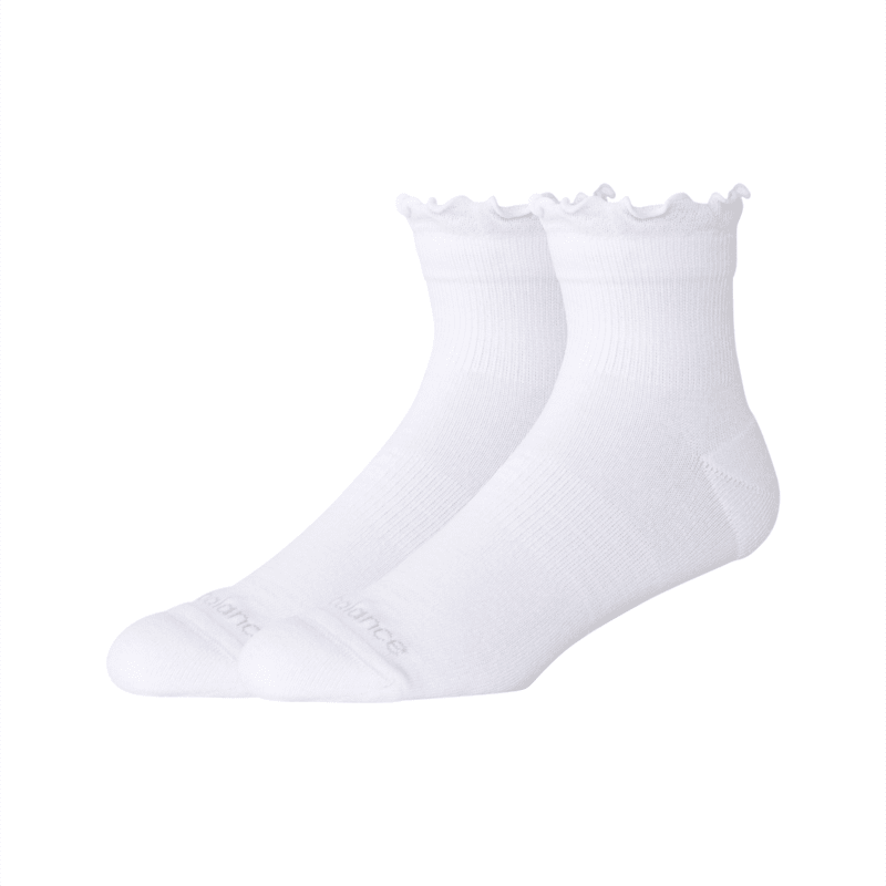 Active Ruffle Quarter Socks 2 Pack WHITE XL-1
