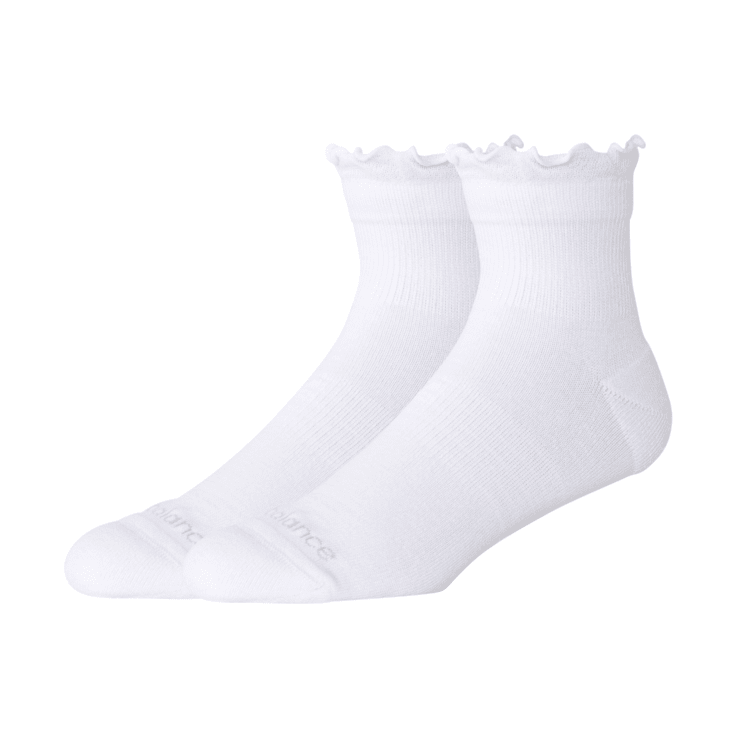 Active Ruffle Quarter Socks 2 Pack WHITE XL-1