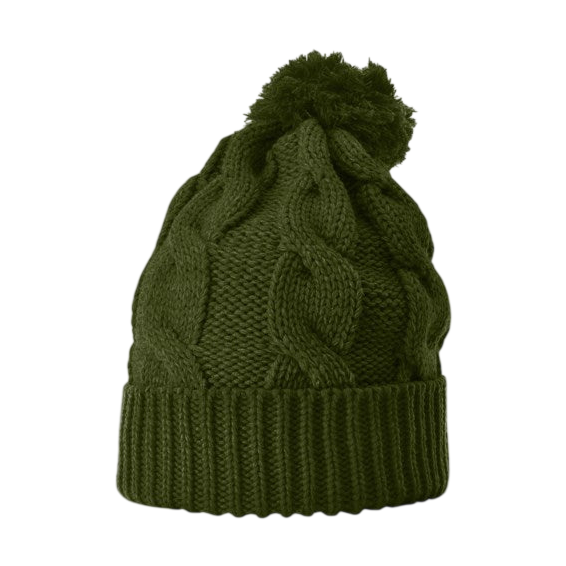 Richardson 141 Chunk Twist Knit Beanie with Cuff & Pom Hat Unisex Accessories Hats & Caps