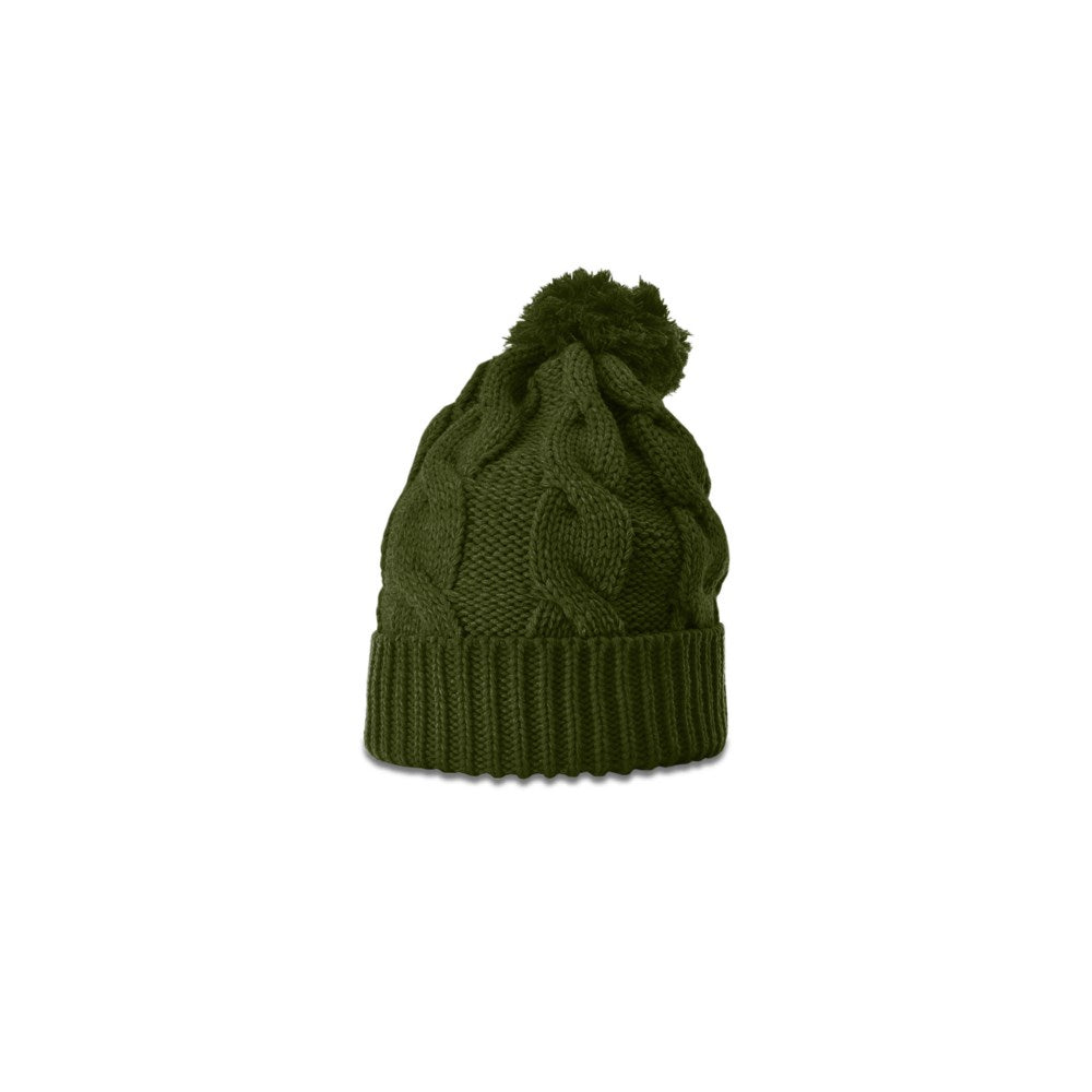 Richardson 141 Chunk Twist Knit Beanie with Cuff & Pom Hat