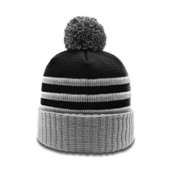 Richardson 134 Striped Beanie with Cuff & Pom Hat