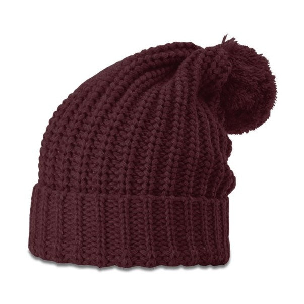 Richardson 143 Chunk Cable Beanie with Cuff & Pom Hat