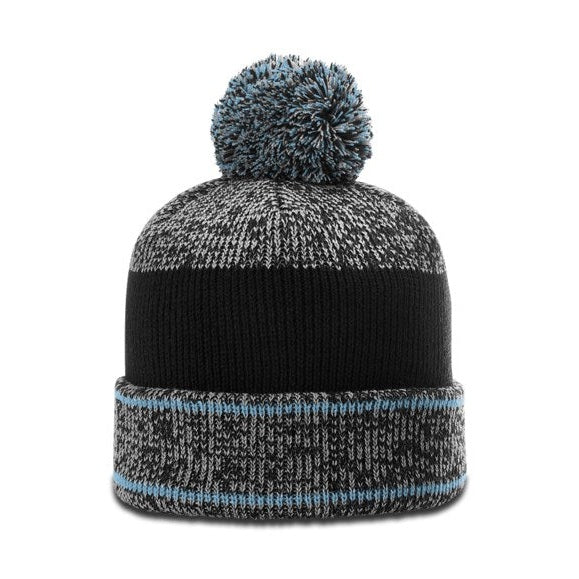 Richardson 148 Heather Beanie with Cuff & Pom Hat