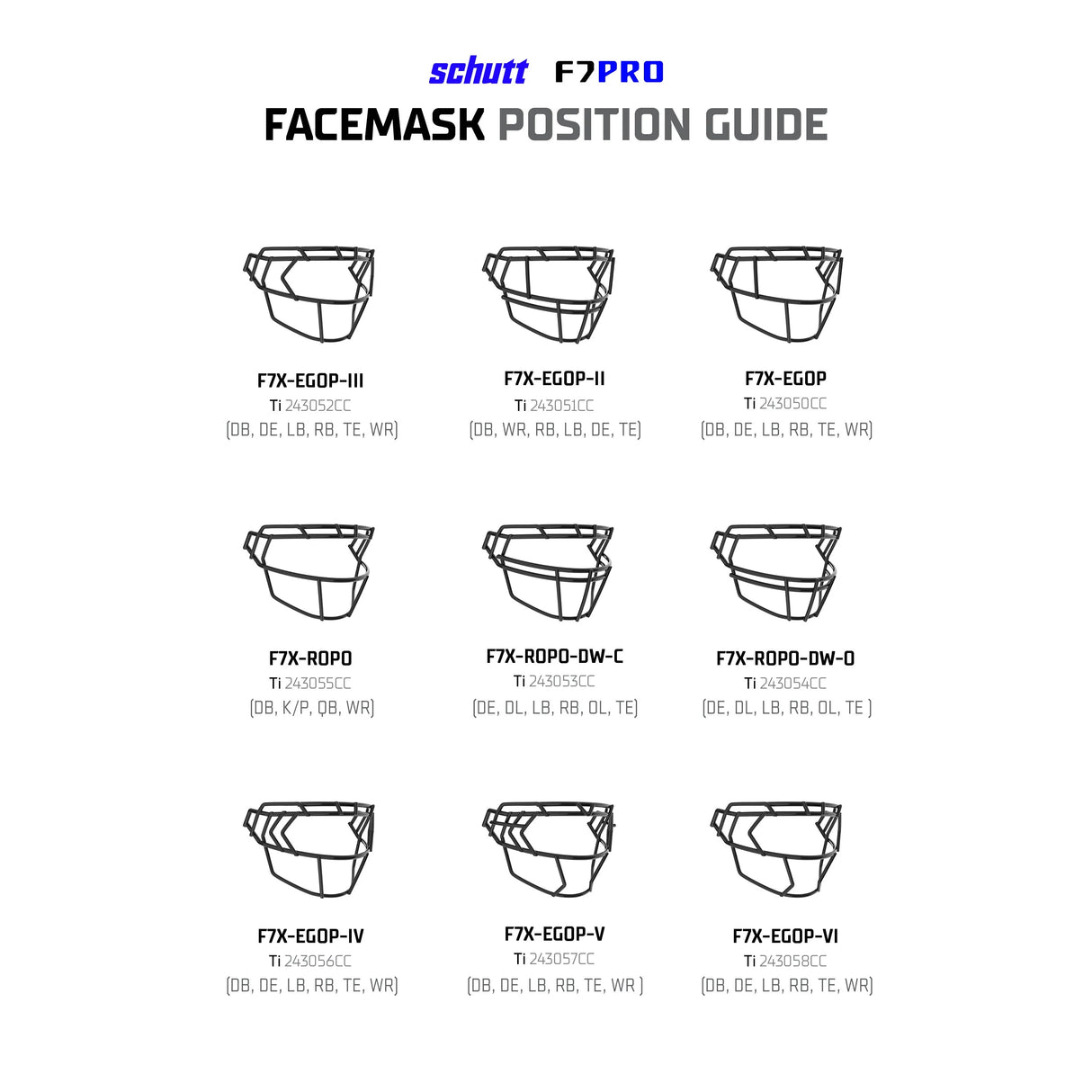 Schutt F7X-EGOP V Football Facemask-14