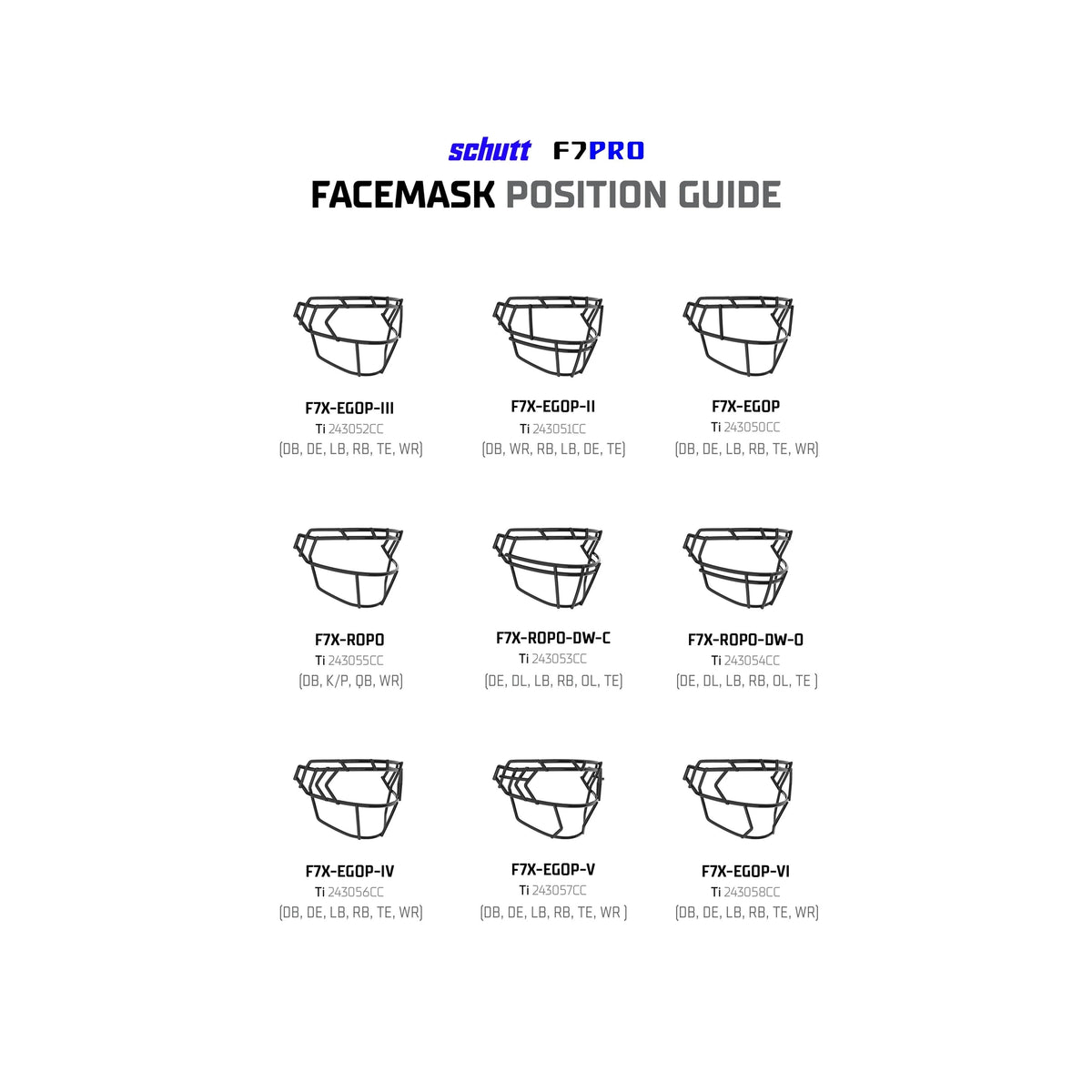 Schutt F7X-EGOP II Football Facemask-14