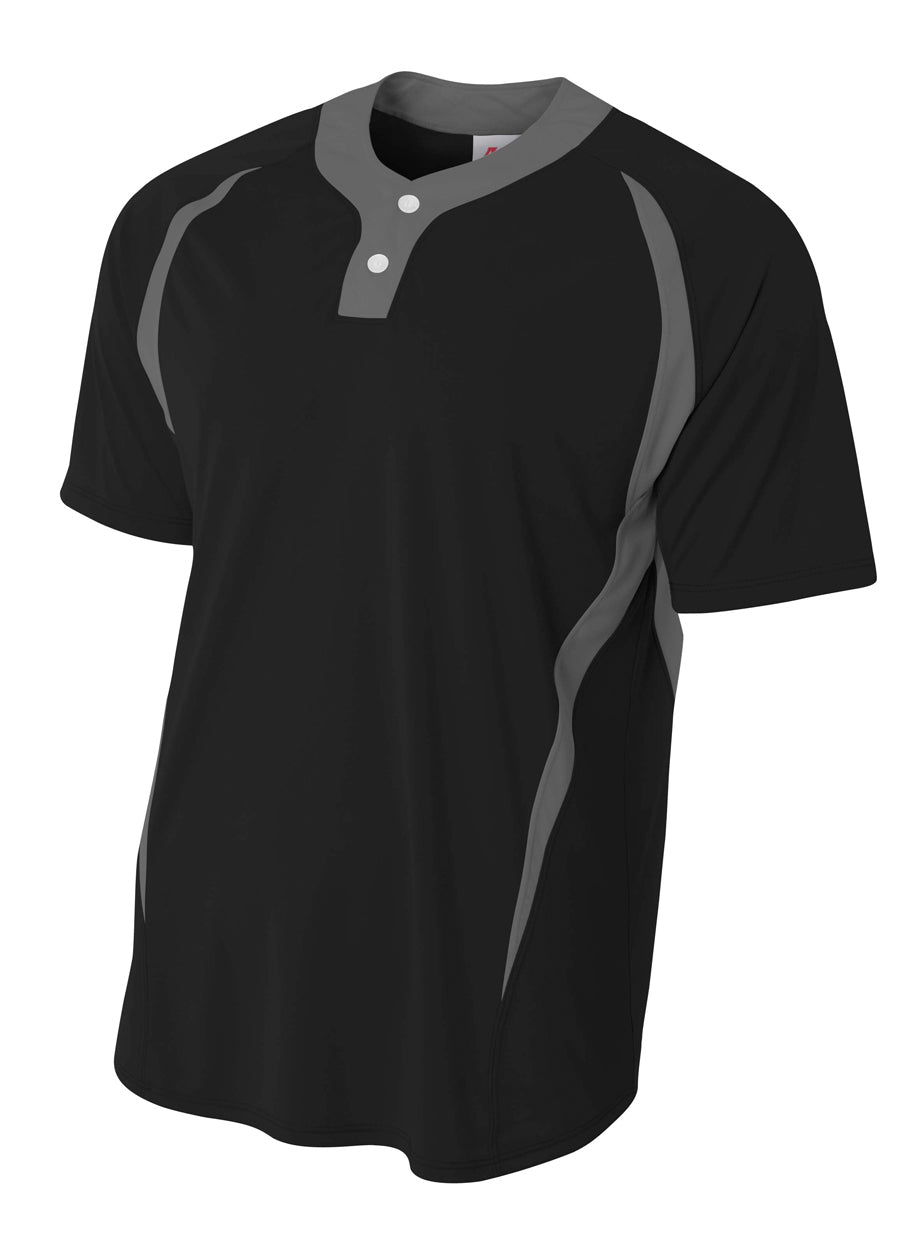 A4 Youth 2-Button Color Block Henley-1