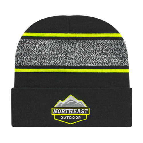 Cap America RKV12 Variegated Striped Knit Cap with Cuff-1