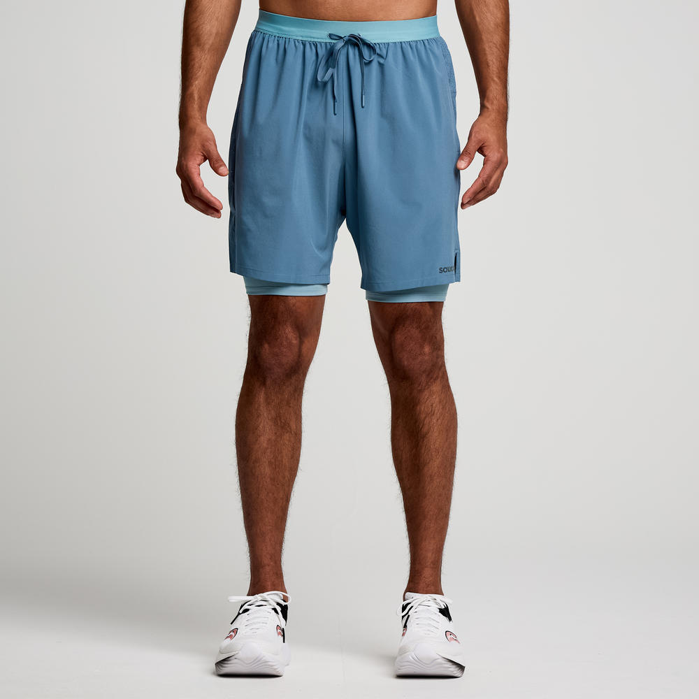 Saucony Men's Outpace 7" 2-In-1 Short SAM800335 Mens Apparel Shorts