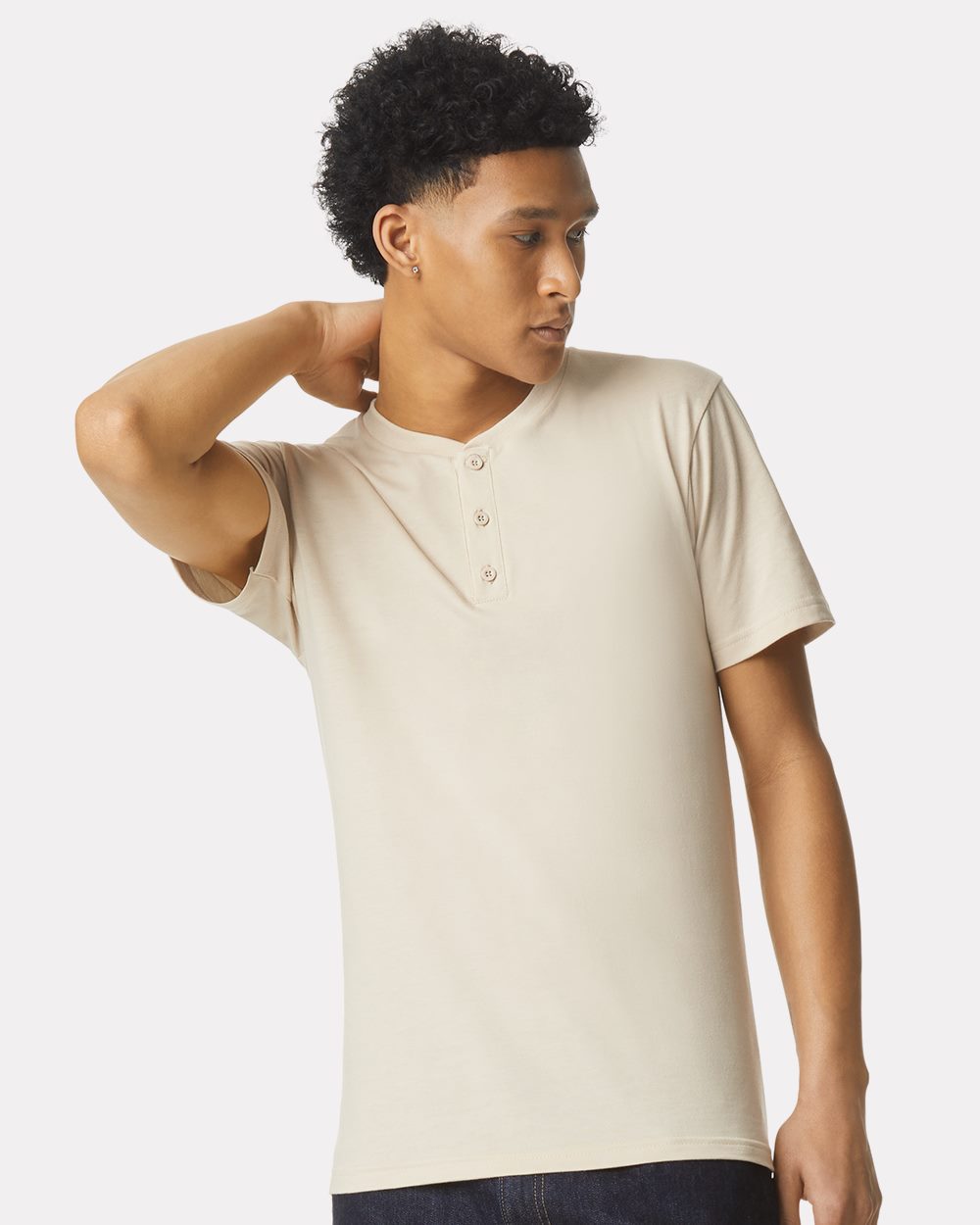 American Apparel Men's CVC Henley Tee