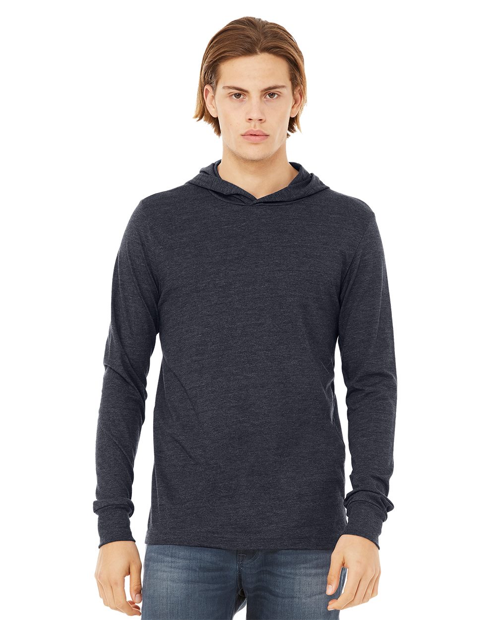 BELLA + CANVAS Men's Jersey Hooded Long Sleeve Tee