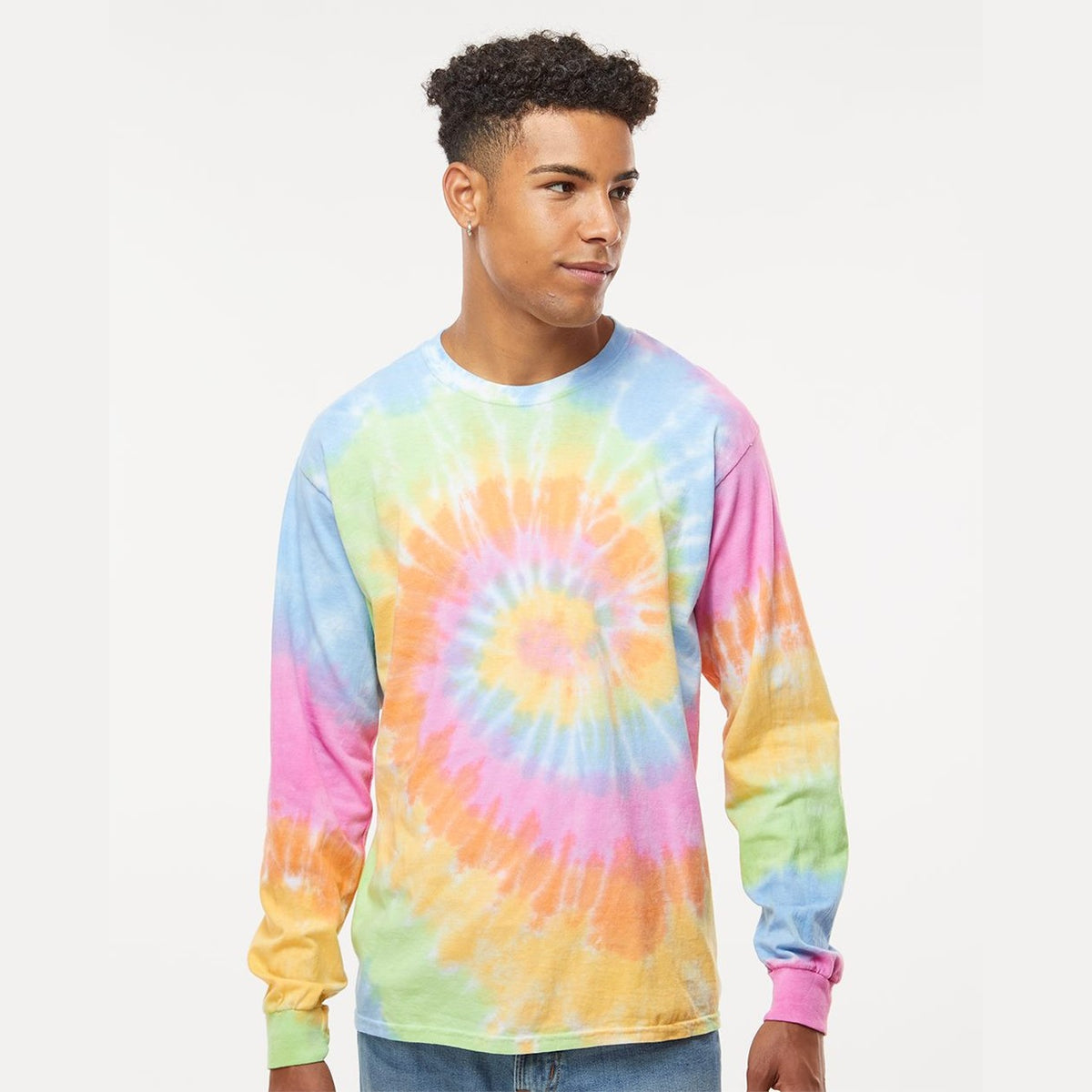 Colortone Men's Tie-Dyed Long Sleeve T-Shirt