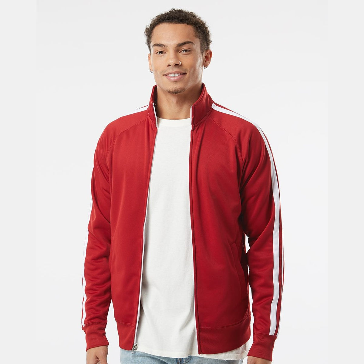 Independent Trading Co. Men's Lightweight Poly-Tech Full-Zip Track Jacket