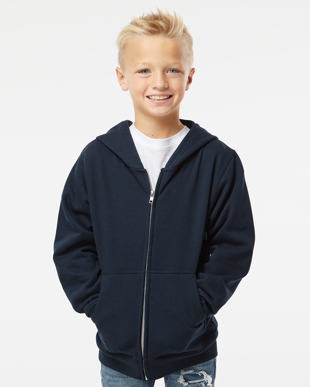 Independent Trading Co. Youth Midweight Full-Zip Hooded Sweatshirt