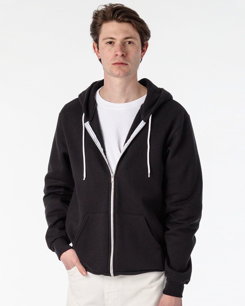 Los Angeles Apparel Men's Flex Fleece Full-Zip Hooded Sweatshirt