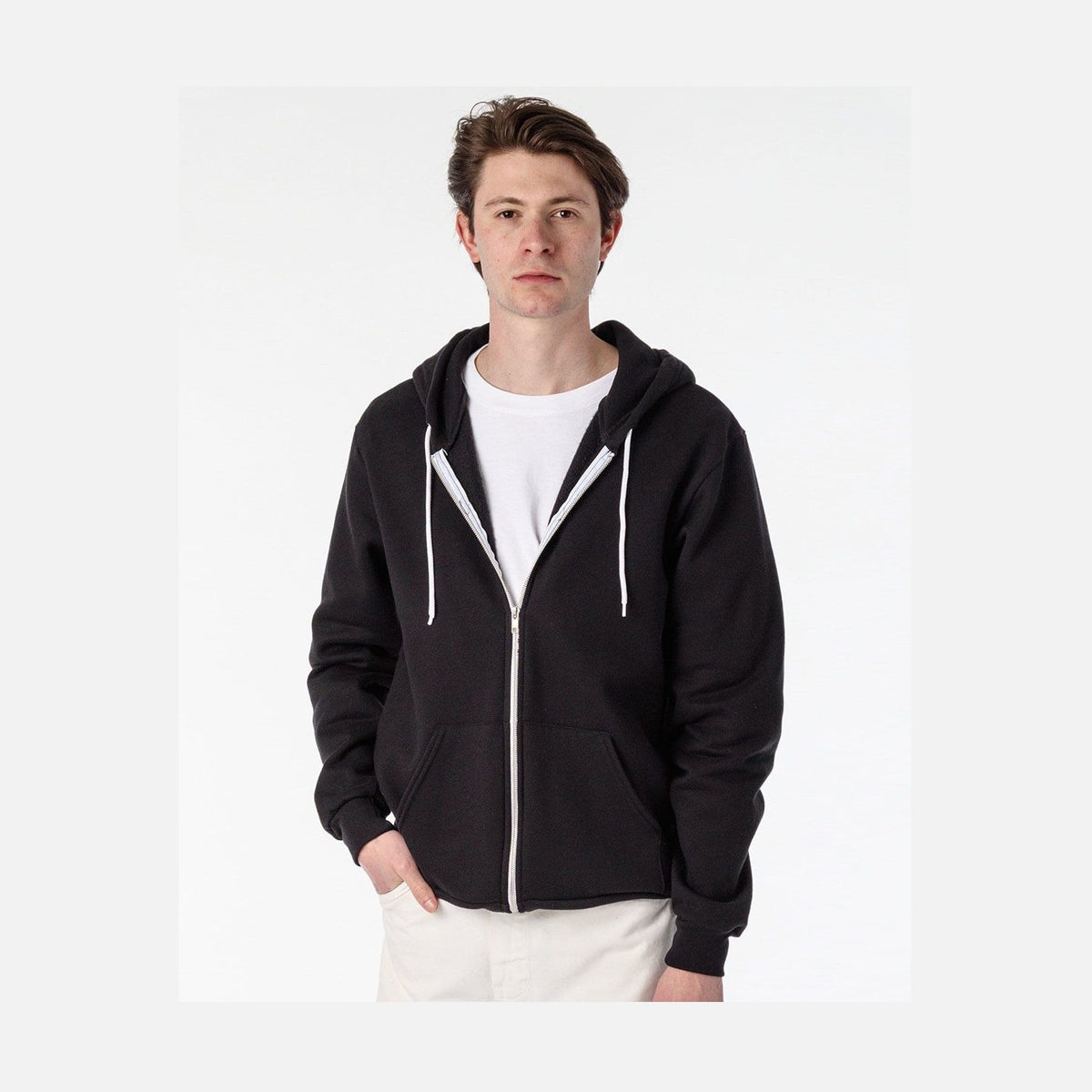 Los Angeles Apparel Men's Flex Fleece Full-Zip Hooded Sweatshirt