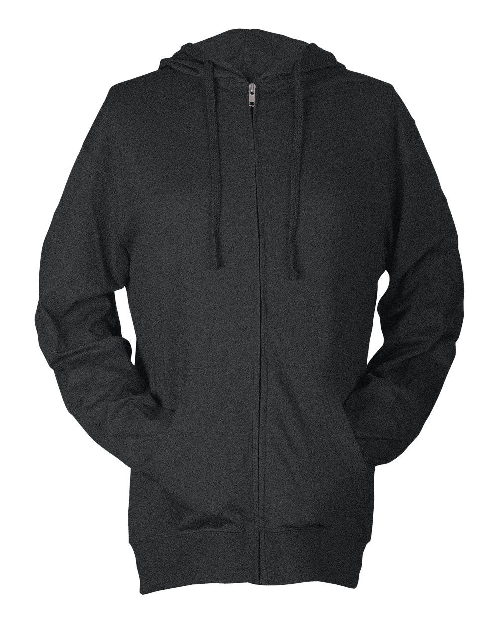 Tultex Men's Beach Full-Zip Hooded Long Sleeve T-Shirt