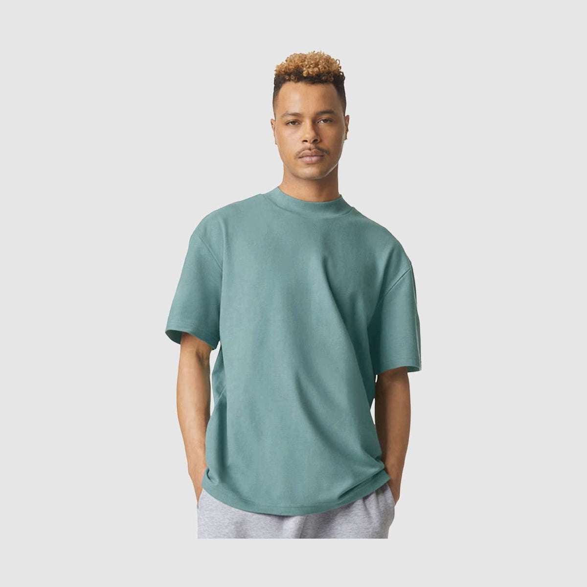 American Apparel Men's Pique Mockneck Tee