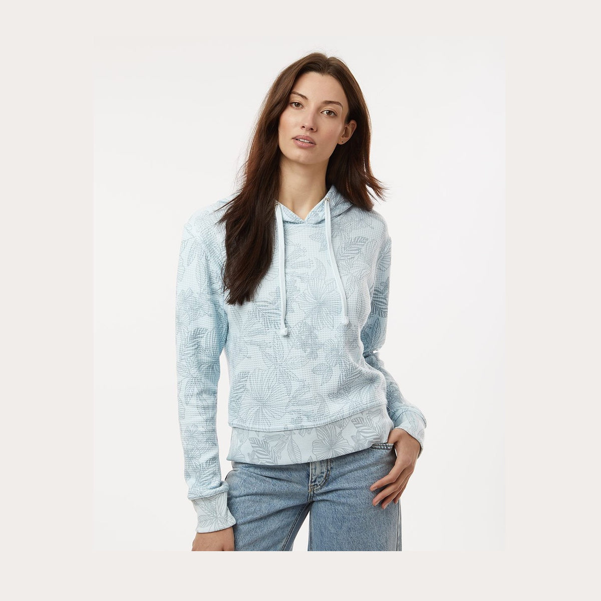 MV Sport Women's Maddie Floral Print Hooded Sweatshirt