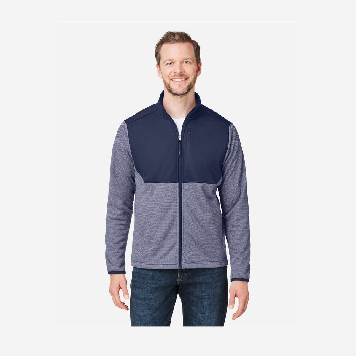 CORE365 Men's Venture Heathered Stripe Hybrid Jacket