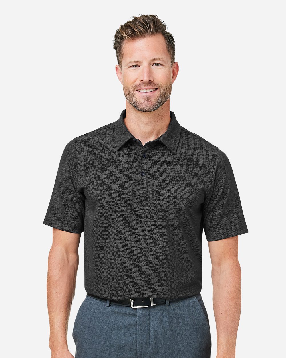 Devon & Jones Men's Crownlux Performance Geo Polo