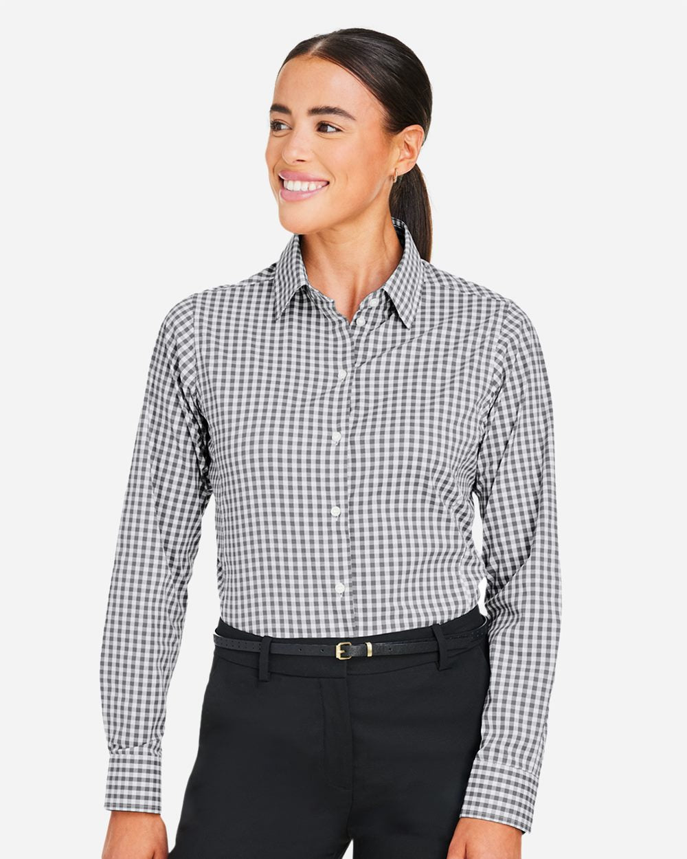 Devon & Jones Women's CrownLux Performance Gingham Dress Shirt