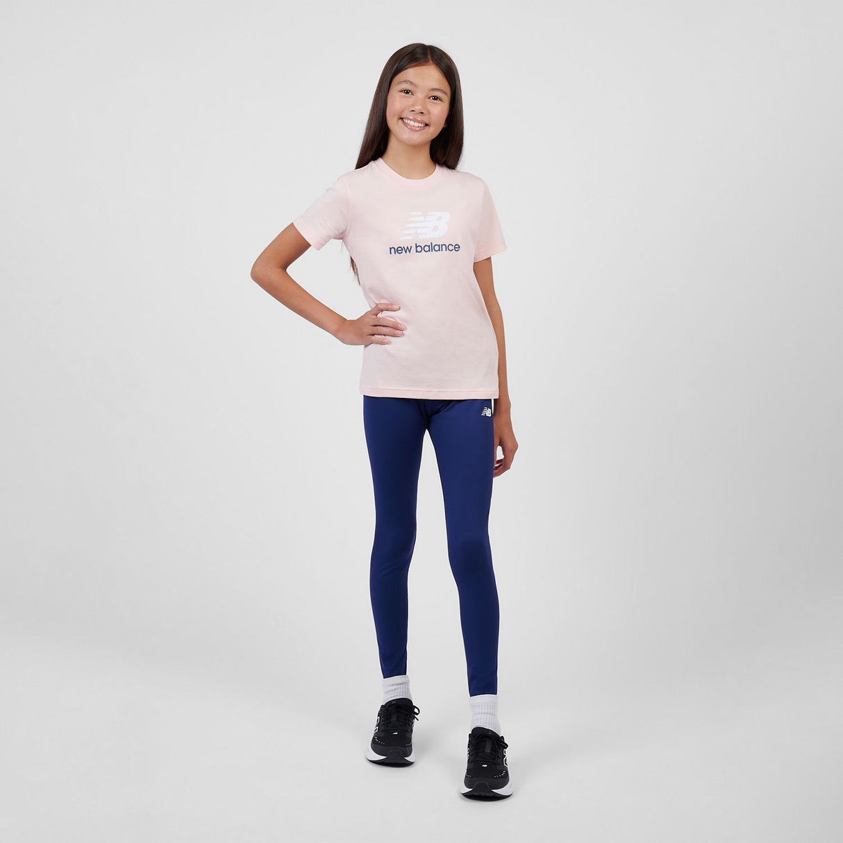 New Balance Girls' Stacked Logo T-Shirt-4
