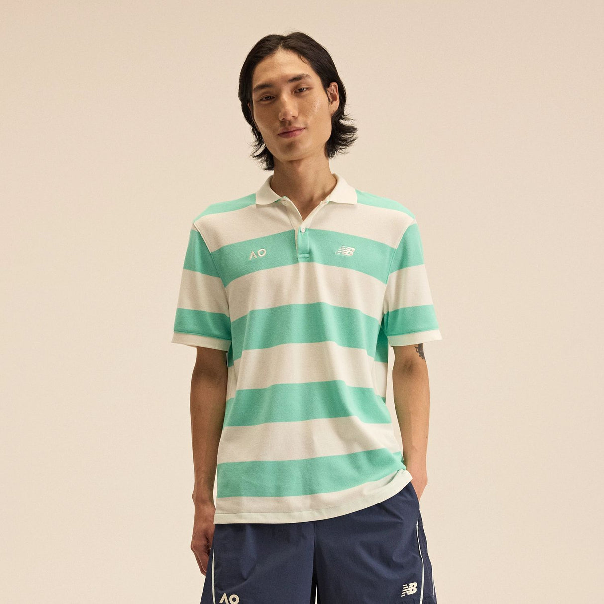 New Balance Men's Australian Open Striped Premium Polo-3