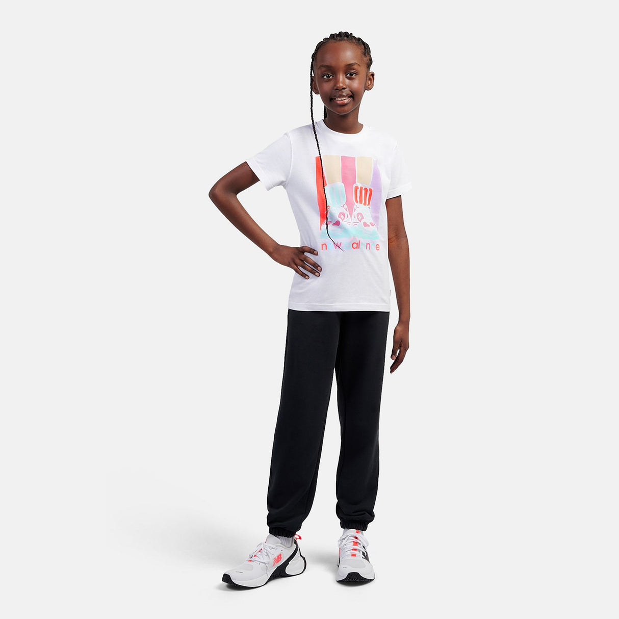 New Balance Girls' Colorblock Shoe Graphic T-Shirt-4