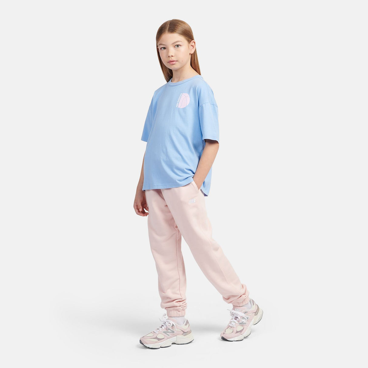 New Balance Girls' Hoops Court Graphic T-Shirt-5