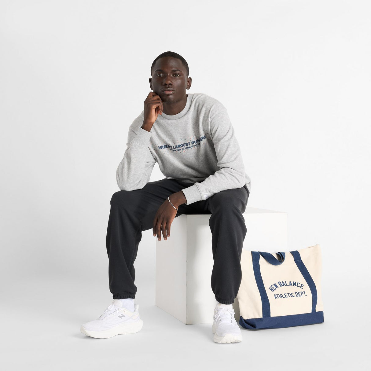 New Balance Men's NYC Marathon French Terry Graphic Crew-2