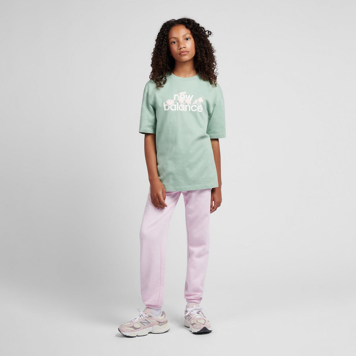 New Balance Girls' Flower Branded Logo T-Shirt-4
