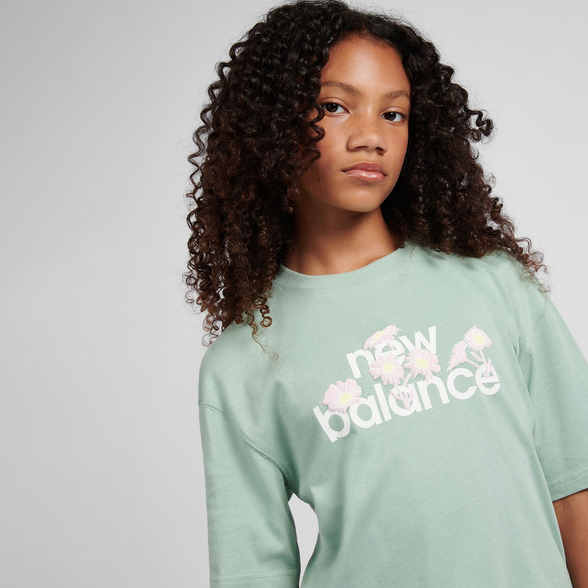 New Balance Girls' Flower Branded Logo T-Shirt-8