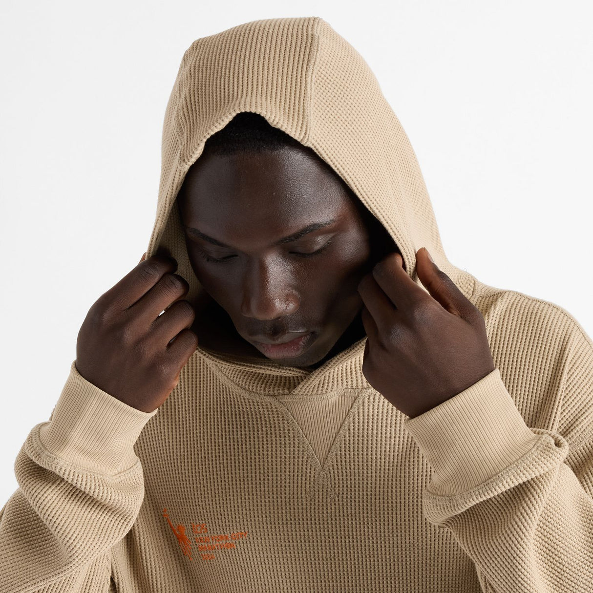 New Balance Men's NYC Marathon Waffle Knit Hoodie-6