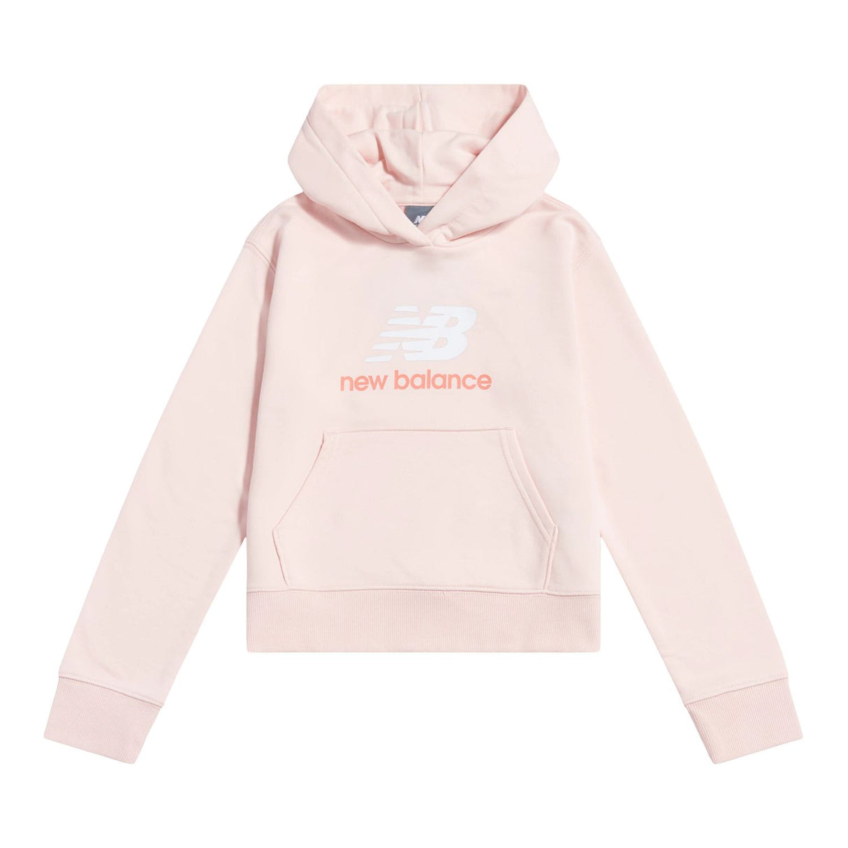 New Balance Girls' French Terry Stacked Logo Hoodie-1