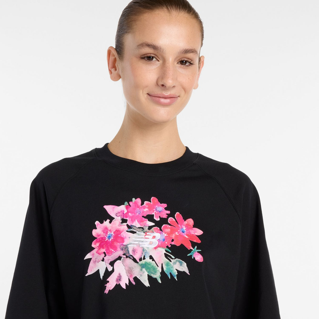 New Balance Women's Watercolor Pink Boxy T-Shirt-5