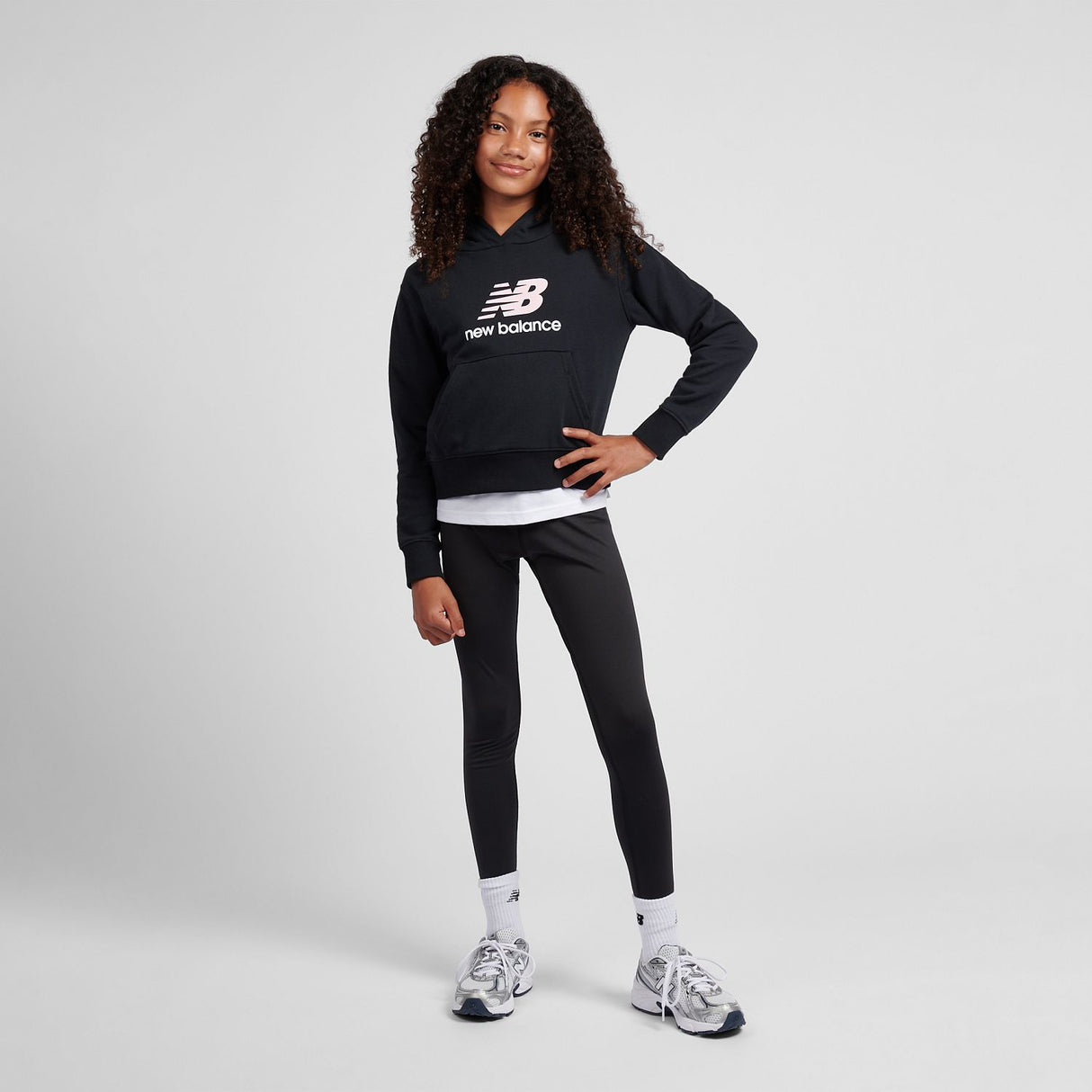 New Balance Girls' BB Stacked Logo Hoodie-4
